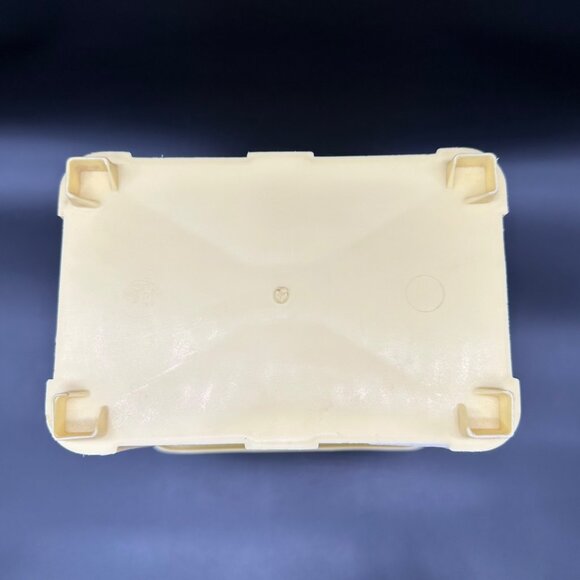 Vintage Trashcan Yellow Plastic Waste Basket Gold Butterfly 1970s Retro Decor - Picture 7 of 13